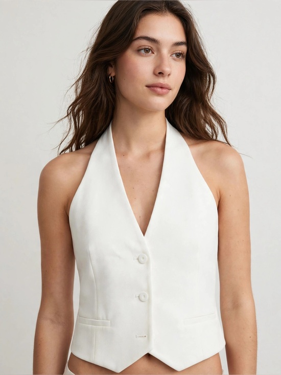 Mango Tops - Mango White Halter Vest Camisole